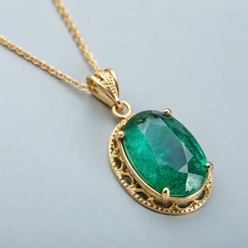 Emerald and Gold Necklace